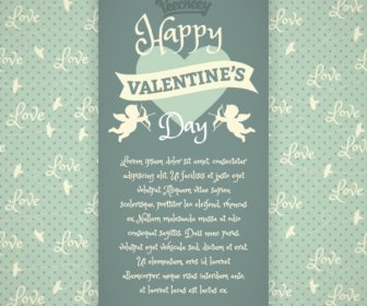 Vintage Greeting Card For Valentines Day