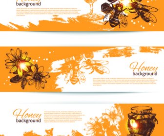 Vintage Honey Banner Design Vector