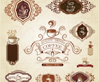 Vectores Vintage Etiqueta Café