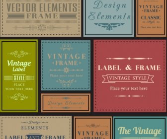 Coleção Vintage Rótulo Multicolorida Plano De Projeto
