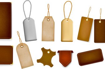 Vintage Leather Lables And Tags Vector Set
