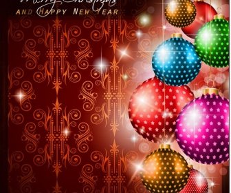 Vintage Merry Christmas Greeting Background For Poster Vector