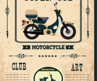 Vintage Moto Club Banner Super Cub Icono Ornamento