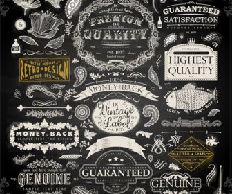 Vintage Ornaments Covers For Labels And Frame Vector