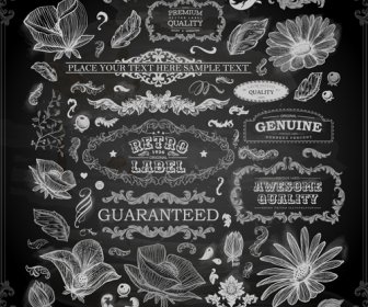 Vintage Ornaments Covers For Labels And Frame Vector