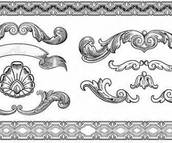 Vintage Ornaments With Frames Vector