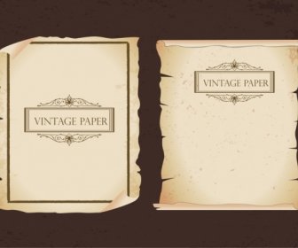 Icônes De Vieux Papier Déchiré Décor Classique Vintage