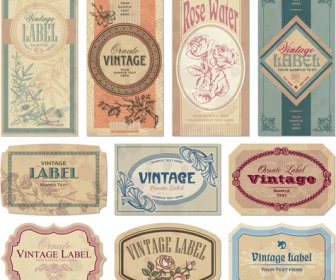 Conjunto De Vectores De Etiquetas De Papel Vintage