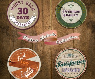 Vintage Round Labels Of Product Quality Certification