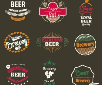 Vintage Royal Beer Labels With Badges Vector