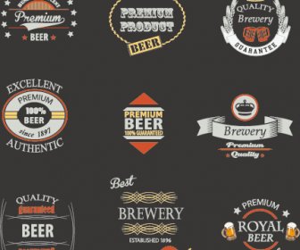 Vintage Royal Beer Labels With Badges Vector