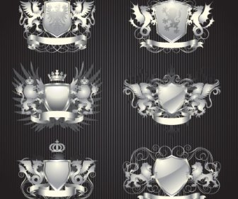 Vintage Royal Labels Design Vector Graphics
