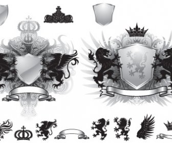 Vintage Royal Labels Design Vector Graphics