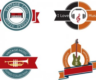 Винтаж студия логотип коллекция красочных круглый дизайн ленты
