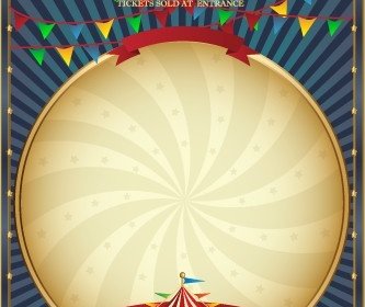 Vintage Style Circus Poster Design Vector