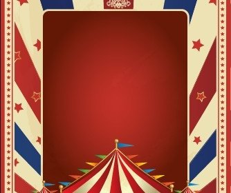 Vintage Style Circus Poster Design Vector