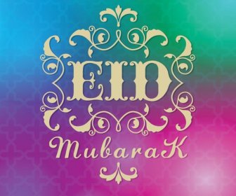 Stile Vintage Eid Vettore Etichetta Mubarak