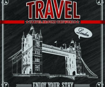 Vintage Style Travel Poster Design Vector