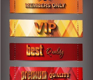 Vintage Style Vip Banners Vector