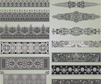 Vintage Symbols And Decoration Patterns Vector Set