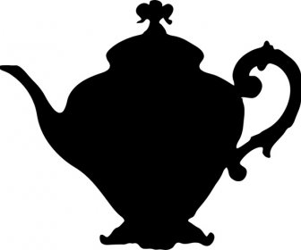 Vintage Teapot Vector Illustration With Silhouette Style