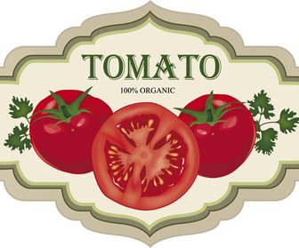 Vintage Tomat Label Desain Vektor