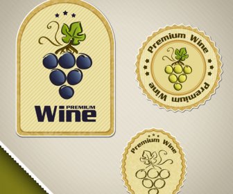 Vintage Wine Sticker Labels Vector