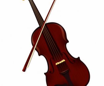 Icono De Instrumento De Violín Elegante Diseño Marrón