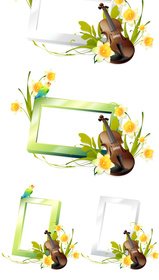 Violin Photo Frame Vector