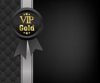 Vip Card Cover Elegant Black Decor Medal Icon