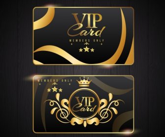 Vip Card Template Golden Luxury Decor Classical Design