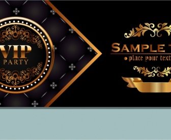 Vip Card Template Golden Royal Style Luxury Decoration