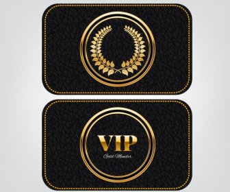 Vip Card Template Leather Background Shiny Golden Decor