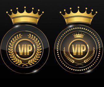 Vip Guarantee Stamp Golden Crown Icon Decoration