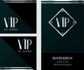 Vip Invitation Card Template Classical Dark Decor