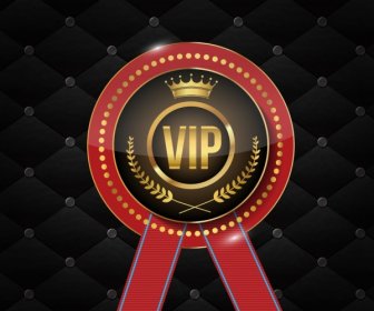 VIP Etiqueta Logotipo Brillante Lujo Elegante Diseño