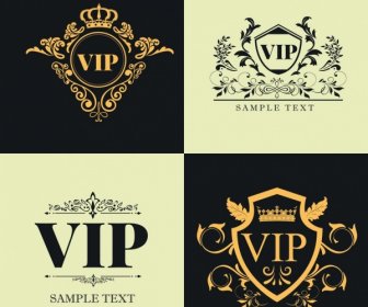 VIP Modelos Clássicos Simétrica Design De Logotipo