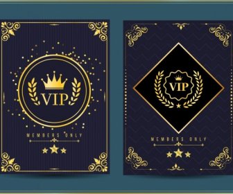 Vip Member Card Template Golden Royal Design