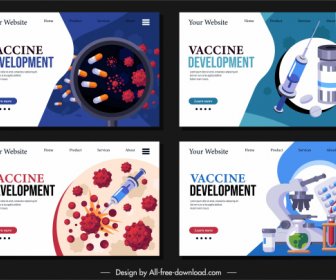 Virus Protection Webpage Templates Disease Medicine Elements Sketch