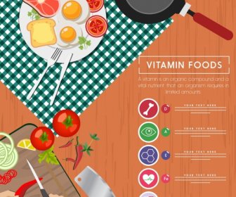 Vitamina Alimento Anuncio Preparación Culinaria De Fondo
