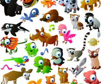 вектор яркими мультфильм животных