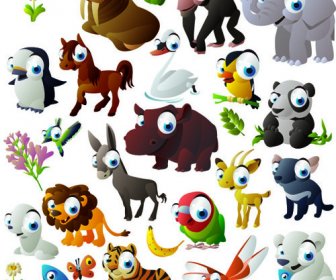 вектор яркими мультфильм животных