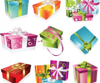 Vivid Colored Gifts Box Vector Graphics