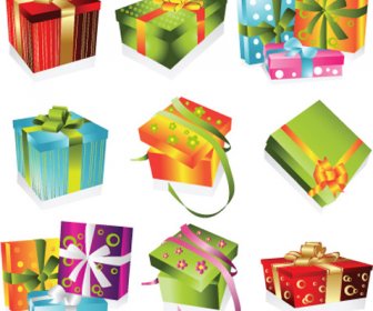 Anschauliche Farbige Geschenke Box-Vektor-Grafiken