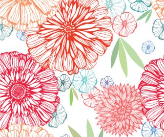 Illustration Vectorielle De Fleurs éclatantes Pattern Design