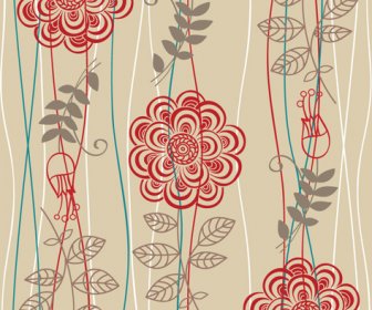 Vivid Flower Pattern Design Vector Graphic