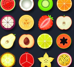 Vivid Food Icon Design Vector