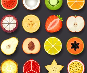 Vivid Food Icons Vector