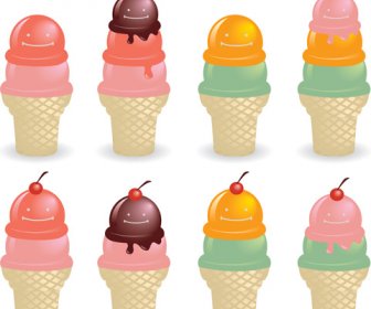 鮮やかなアイスクリームのデザイン要素ベクトル