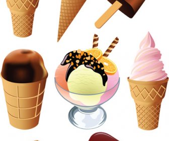 яркие элементы дизайна мороженого вектор 4
